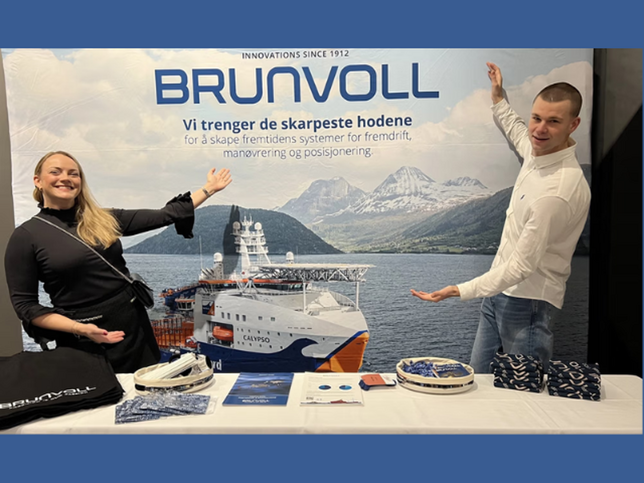 Marthe Outzen og Fredrik Wicken fra Brunvoll på fjorårets jobbmesse i Trondheim.