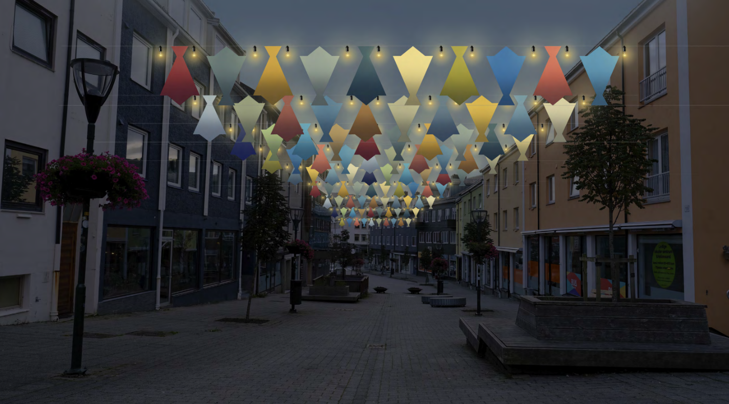 Sånn kan Klippfiskgata se ut en mørk kveld. Klippfiskgata i mørket